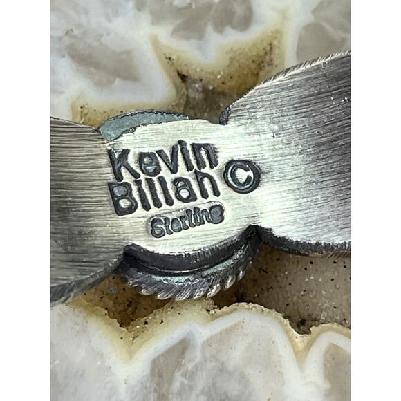 Native American NAVAJO Sterling Kingman Turquoise Cuff Bracelet by Kevin Billah - Picture 5 of 16